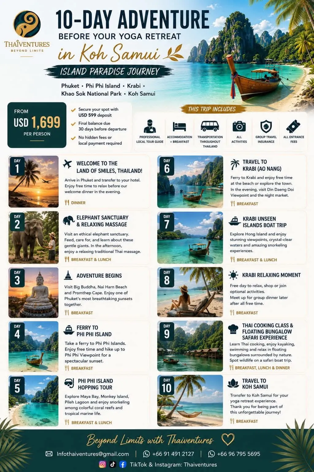 Official ThaiVentures Island Paradise itinerary flyer