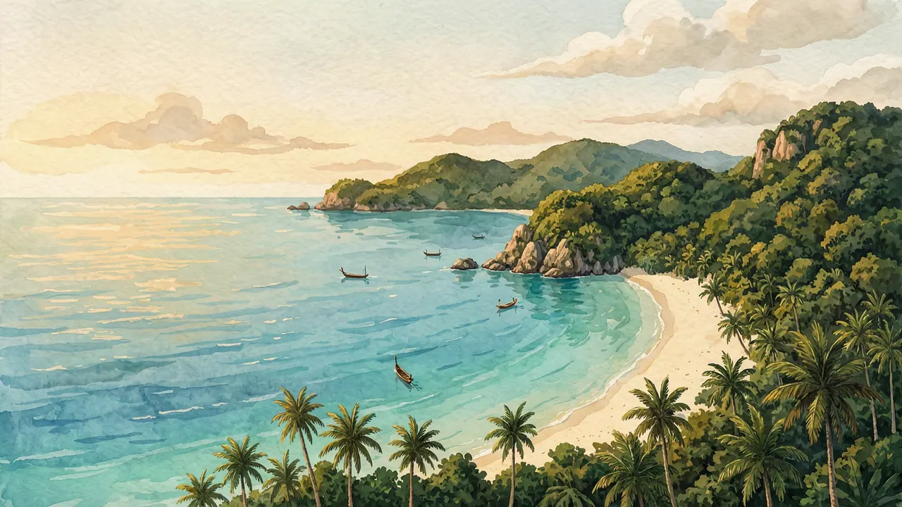 Painted illustration of Koh Samui